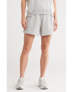 90 Degrees Loop Terry 6-Inch Boyfriend Shorts - Natural