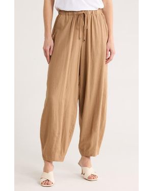 Max Studio Harem Linen Blend Pants - Natural