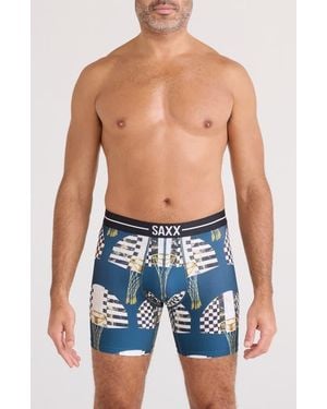 Saxx Underwear Co. Volt Breathable Sim Fit Mesh Boxer Briefs - Blue