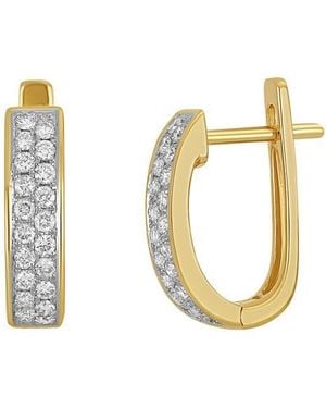 CARRIERE JEWELRY Diamond Huggie Hoop Earrings - Metallic