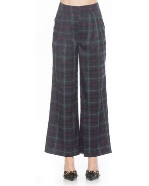 Alexia Admor Plaid Wide Leg Pants - Blue