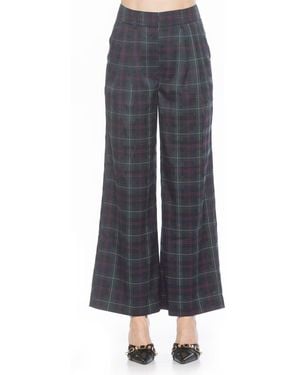 Alexia Admor Plaid Wide Leg Pants - Blue