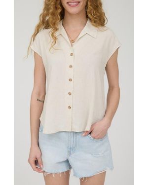 Blu Pepper Short Sleeve Button Front Shirt - White