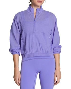 Spanx Active Run Water Resistant Half-Zip Jacket - Purple