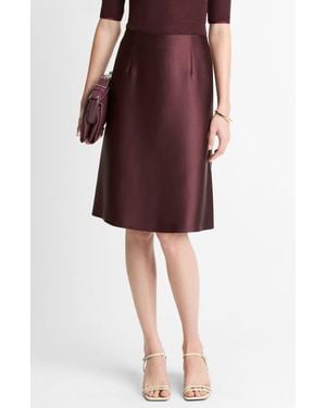 Vince Pebbled Satin Skirt - Red