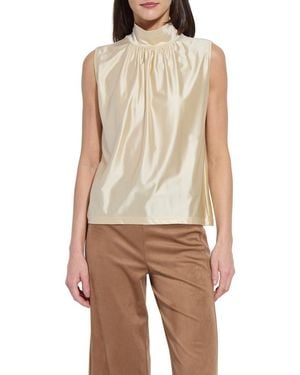 Lyssé Marcia Turtleneck Ruched Top - Natural
