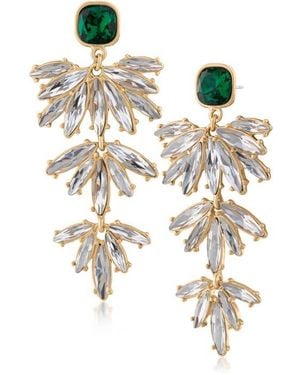 Jardin Crystal Tiered Drop Earrings - Metallic