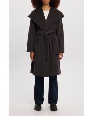 Noize Lena Belted Wrap Coat - Black