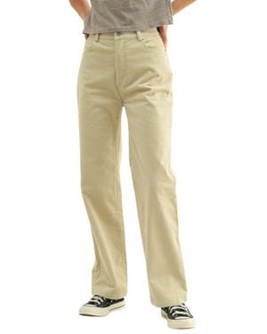 Wishlist High Waist Corduroy Straight Leg Pants - Natural