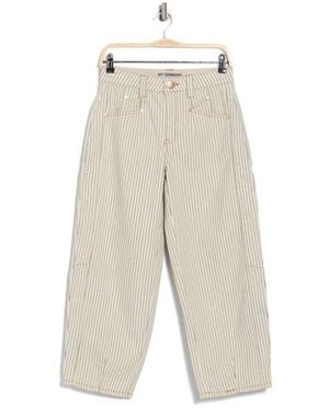 Democracy Stripe Relaxed Barrel Pants - White