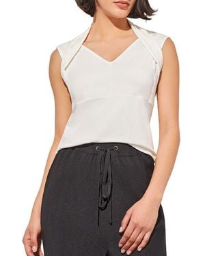 Ming Wang V-Neck Halter Tank - White