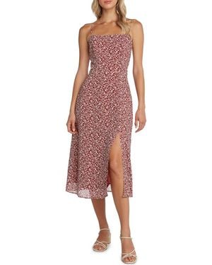 Matty M Wendy Floral Midi Dress - Red