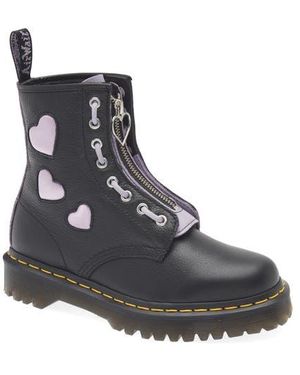 Dr. Martens 1460 Zip Heart Lug Sole Boot - Black