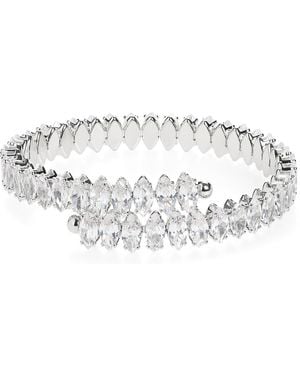 Natasha Couture Cubic Zirconia Stone Cuff Bracelet - Metallic