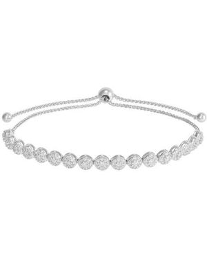 Frankie & Zoe 10K Pavé Diamond Slider Bracelet - Metallic