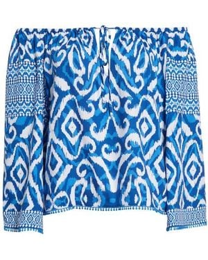 Alice + Olivia Devina Off The Shoulder Top - Blue