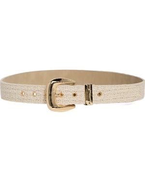 Steve Madden Straw Belt - White