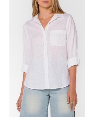 Velvet Heart Elisa Linen Button-Up Shirt - White