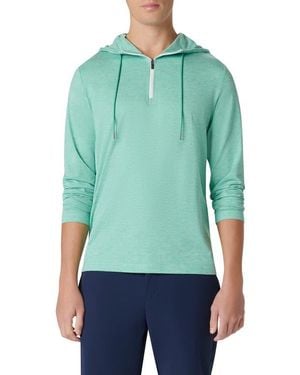 Bugatchi Quarter Zip Performance Hoodie - Green