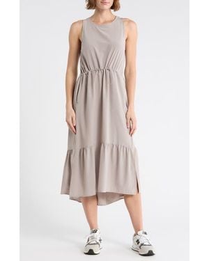 Zella Pursuit Tiered Midi Dress - Pink