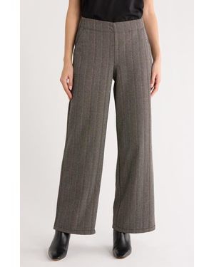 Max Studio Double Knit Wide Leg Pants - Gray