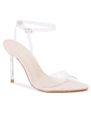 BERNESS Patent Stiletto Sandal - White