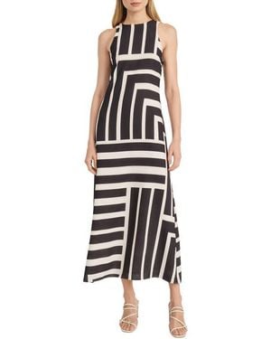 Donna Morgan Stripe Maxi Dress - White