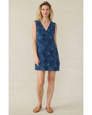 Faherty Azure Sleeveless Organic Cotton Minidress - Blue