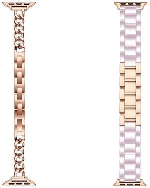 The Posh Tech Nikki Skinny 2-Pack Assorted Apple Watch Watchbands - White