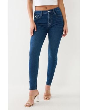 True Religion Halle High Waist Flap Pocket Skinny Jeans - Blue