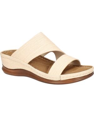 Easy Street Larrain Wedge Slide Sandal - Metallic