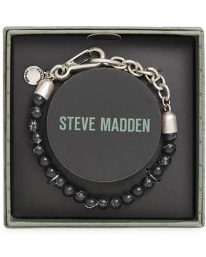 Steve Madden 6Mm Beaded Bracelet - Black