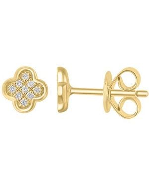 Effy Pavé Diamond Clover Stud Earrings - Metallic