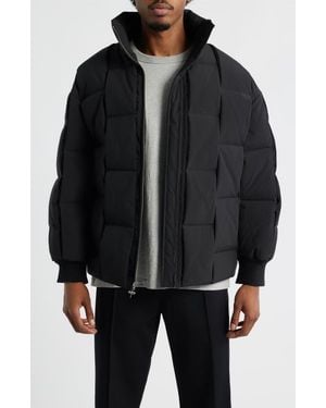 Saint Studio Milazzo Basketweave Quilted Puffer Jacket - Black