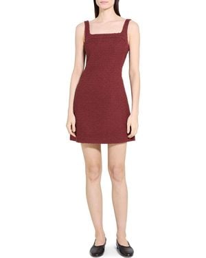 Theory Sleeveless Tweed Minidress - Red