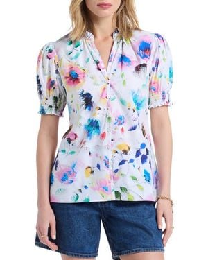 Robert Graham Mila Short Sleeve Woven Shirt - White