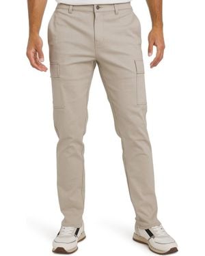 DKNY Powerstretch Flat Front Chino Pants - Gray