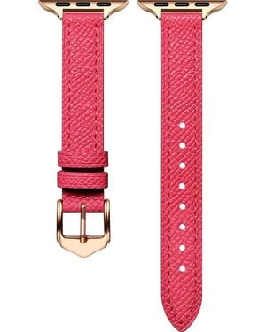 The Posh Tech Cleo Skinny Leather Apple Watch Watchband - Red