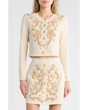 L'Agence Kota Jacquard Cardigan - Natural