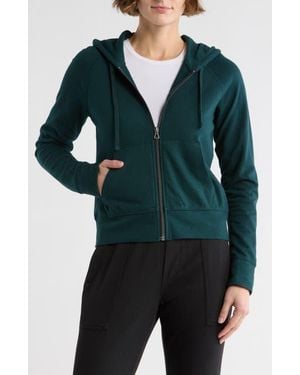 James Perse French Terry Crop Zip Hoodie - Green