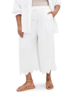 City Chic Alaia Drawstring Pants - White