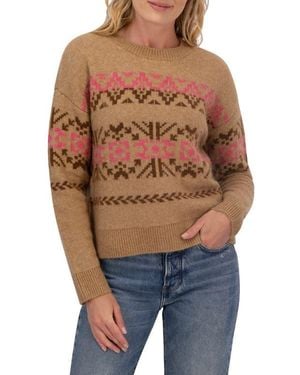 Lucky Brand Fair Isle Crewneck Sweater - Blue