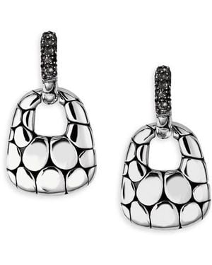 John Hardy Sterling Kali Lava Door Knocker Earrings - Metallic