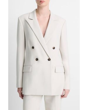 Vince Soft Sculpture Double-Breasted Blazer - White