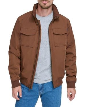 Dockers Quilted Lined Flight Bomber Jacket - Brown