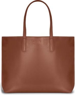 CHAMPS Onyx Leather Open Tote - Brown