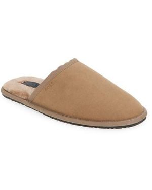 BOSS Faux Fur Lined Scuff Slipper - Brown