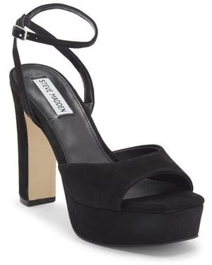 Steve Madden Assured Ankle Strap Platform Sandal - Black