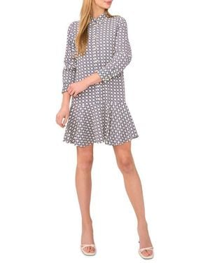 Ted Baker Geo Print Long Sleeve Mini Shirtdress - Multicolor