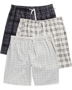 Geoffrey Beene 3-Pack Plaid Minky Fleece Lounge Shorts - Multicolor